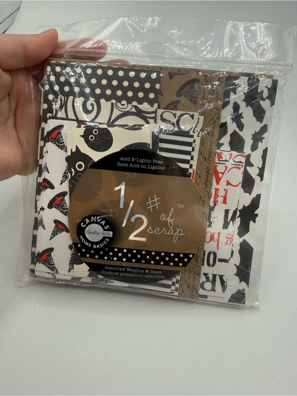 Canvas Home Basics 1/2lb Scrap Paper Variety Pack Halloween Themed New